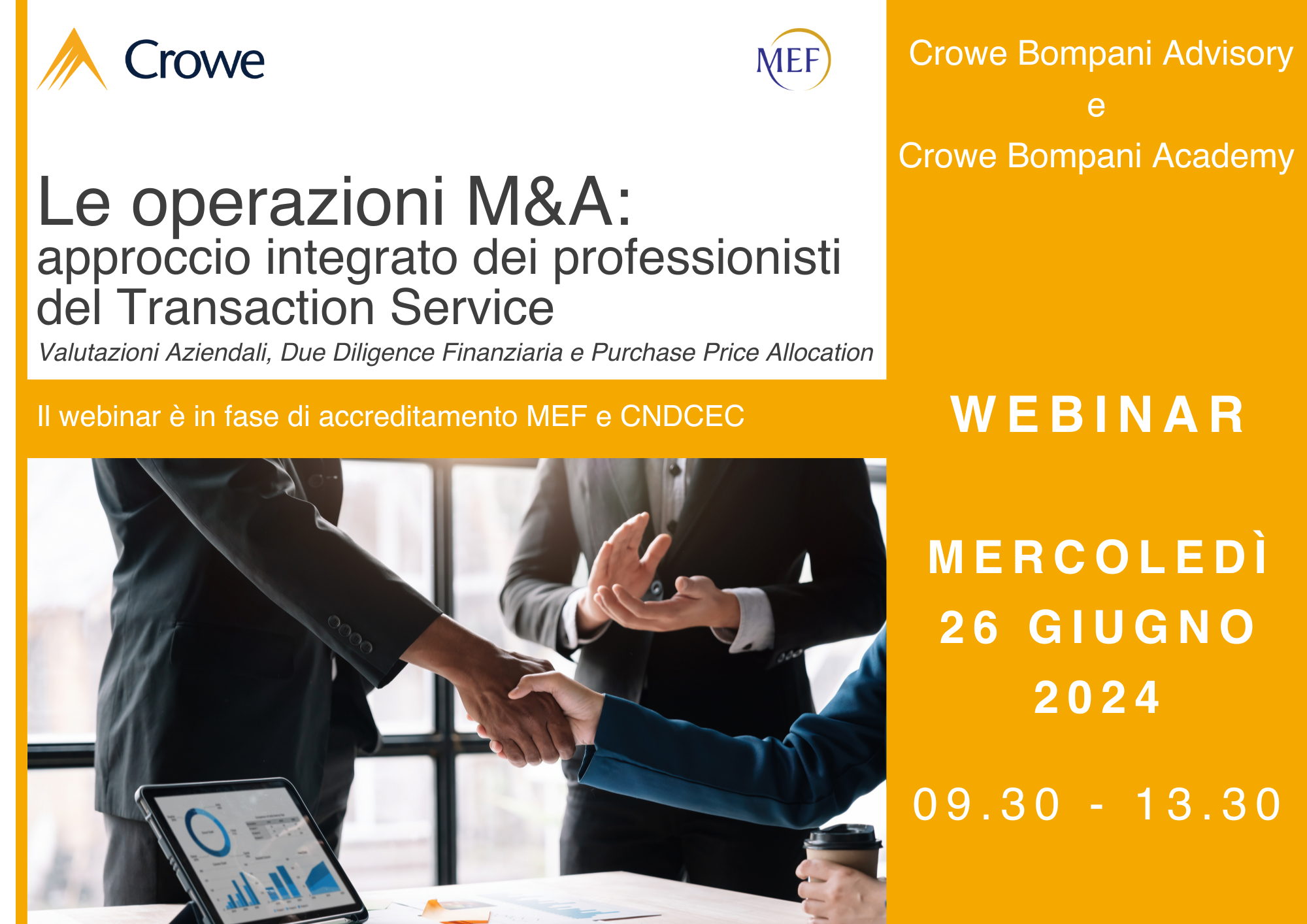 Le operazioni M&A: approccio integrato dei professionisti del Transaction Service