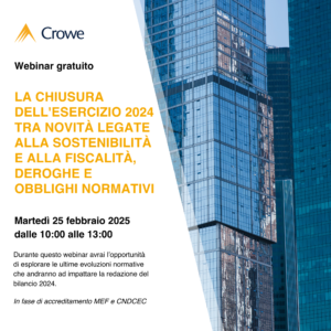 La chiusura dell'esercizio 2024 tra novitÃ  legate alla sostenibilitÃ  e alla fiscalitÃ , deroghe e obblighi normativi